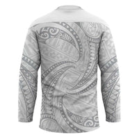 White Sunday Lotu Tamaiti Hockey Jersey Polynesian Wave Pastel Gray - Polynesian Pride