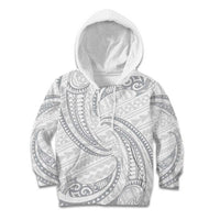 White Sunday Lotu Tamaiti Kid Hoodie Polynesian Wave Pastel Gray - Polynesian Pride