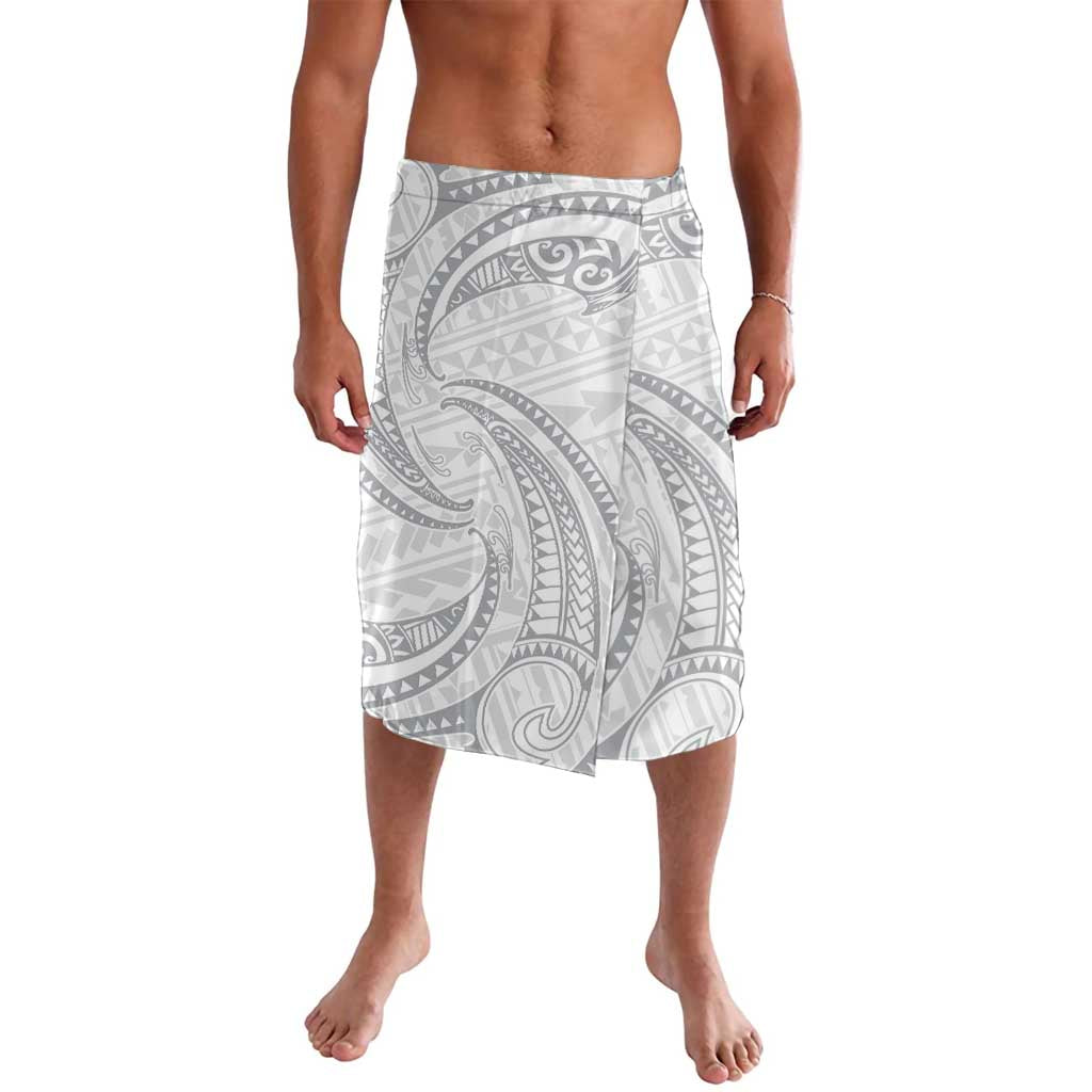 White Sunday Lotu Tamaiti Lavalava Polynesian Wave Pastel Gray - Polynesian Pride