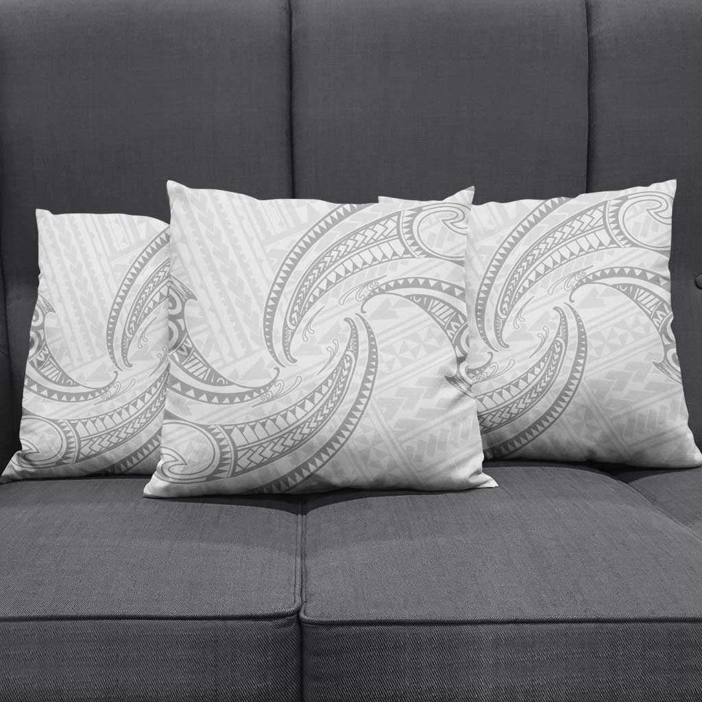 White Sunday Lotu Tamaiti Pillow Cover Polynesian Wave Pastel Gray - Polynesian Pride