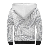 White Sunday Lotu Tamaiti Sherpa Hoodie Polynesian Wave Pastel Gray LT9 - Polynesian Pride