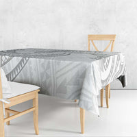 White Sunday Lotu Tamaiti Tablecloth Polynesian Wave Pastel Gray LT9 - Polynesian Pride