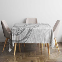 White Sunday Lotu Tamaiti Tablecloth Polynesian Wave Pastel Gray LT9 - Polynesian Pride