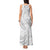 White Sunday Lotu Tamaiti Tank Maxi Dress Polynesian Wave Pastel Gray - Polynesian Pride