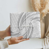 White Sunday Lotu Tamaiti Wrapping Paper Polynesian Wave Pastel Gray LT9 - Polynesian Pride