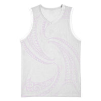 White Sunday Lotu Tamaiti Basketball Jersey Polynesian Wave Pastel Mauve LT9 Unisex Mauve - Polynesian Pride