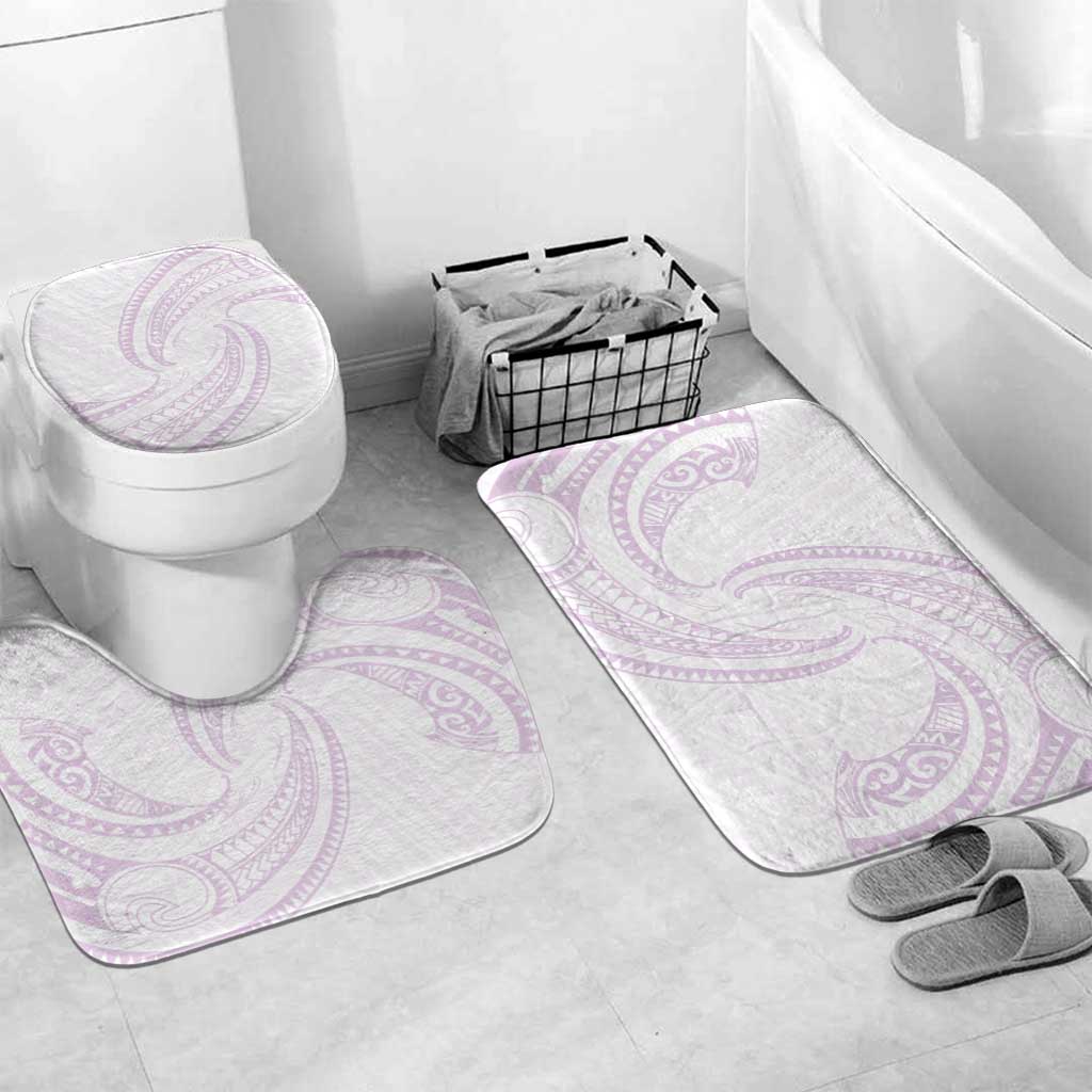 White Sunday Lotu Tamaiti Bathroom Set Polynesian Wave Pastel Mauve - Polynesian Pride