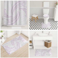 White Sunday Lotu Tamaiti Bathroom Set Polynesian Wave Pastel Mauve - Polynesian Pride