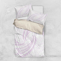 White Sunday Lotu Tamaiti Bedding Set Polynesian Wave Pastel Mauve - Polynesian Pride
