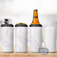 White Sunday Lotu Tamaiti 4 in 1 Can Cooler Tumbler Polynesian Wave Pastel Mauve LT9 - Polynesian Pride