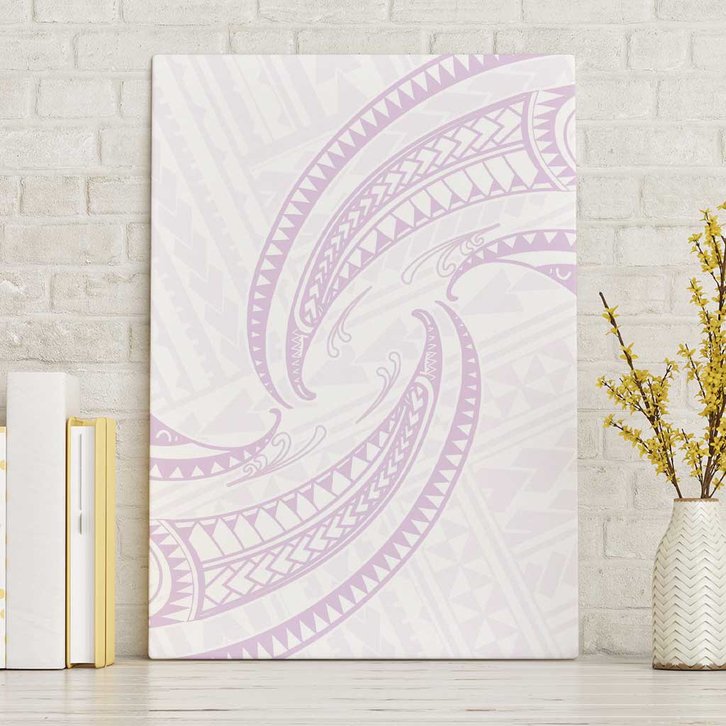 White Sunday Lotu Tamaiti Canvas Wall Art Polynesian Wave Pastel Mauve LT9 Without Frame Mauve - Polynesian Pride
