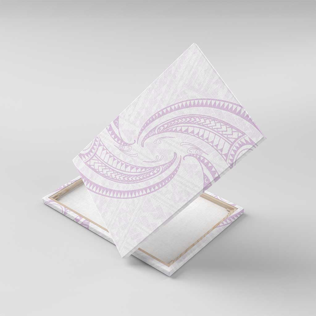 White Sunday Lotu Tamaiti Canvas Wall Art Polynesian Wave Pastel Mauve LT9 With Frame Mauve - Polynesian Pride