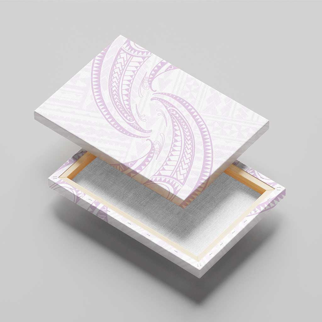 White Sunday Lotu Tamaiti Canvas Wall Art Polynesian Wave Pastel Mauve LT9 - Polynesian Pride