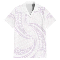 White Sunday Lotu Tamaiti Family Matching Long Sleeve Bodycon Dress and Hawaiian Shirt Polynesian Wave Pastel Mauve - Polynesian Pride