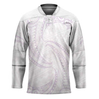 White Sunday Lotu Tamaiti Hockey Jersey Polynesian Wave Pastel Mauve - Polynesian Pride