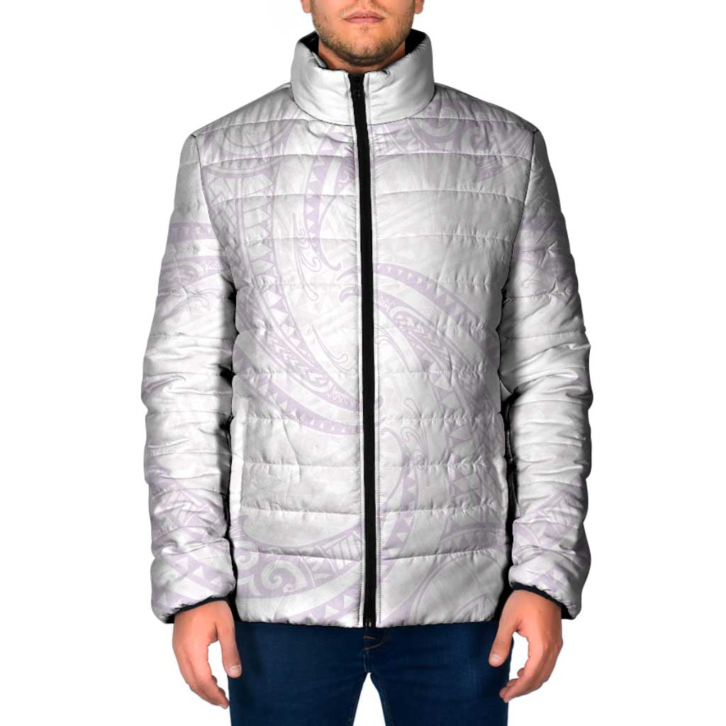 White Sunday Lotu Tamaiti Padded Jacket Polynesian Wave Pastel Mauve LT9 Men Mauve - Polynesian Pride
