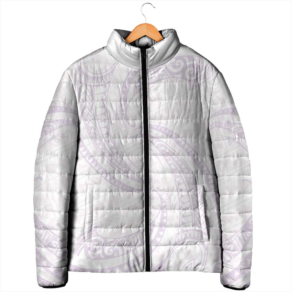 White Sunday Lotu Tamaiti Padded Jacket Polynesian Wave Pastel Mauve LT9 - Polynesian Pride