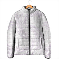 White Sunday Lotu Tamaiti Padded Jacket Polynesian Wave Pastel Mauve LT9 - Polynesian Pride