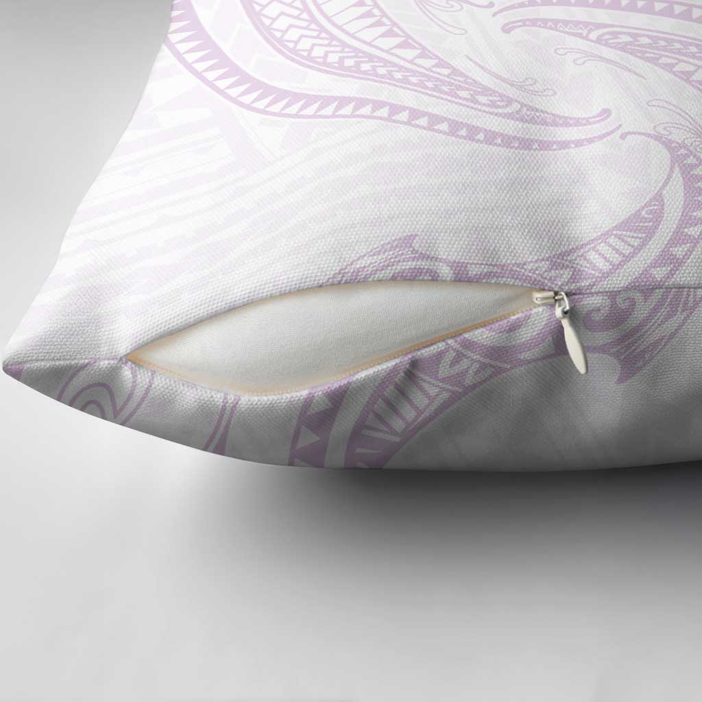 White Sunday Lotu Tamaiti Pillow Cover Polynesian Wave Pastel Mauve - Polynesian Pride