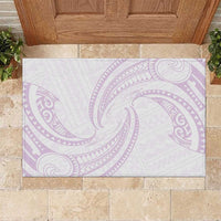 White Sunday Lotu Tamaiti Rubber Doormat Polynesian Wave Pastel Mauve LT9 Mauve - Polynesian Pride