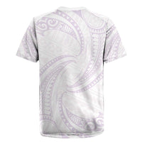 White Sunday Lotu Tamaiti Rugby Jersey Polynesian Wave Pastel Mauve LT9 - Polynesian Pride