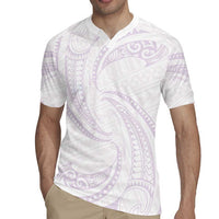 White Sunday Lotu Tamaiti Rugby Jersey Polynesian Wave Pastel Mauve LT9 - Polynesian Pride