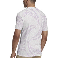 White Sunday Lotu Tamaiti Rugby Jersey Polynesian Wave Pastel Mauve LT9 - Polynesian Pride