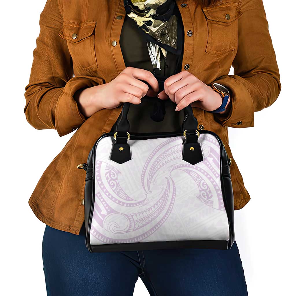 White Sunday Lotu Tamaiti Shoulder Handbag Polynesian Wave Pastel Mauve - Polynesian Pride