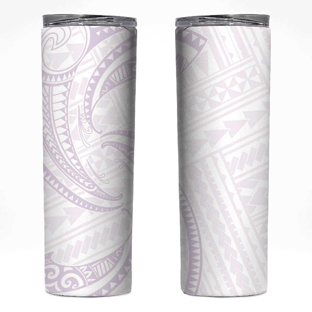 White Sunday Lotu Tamaiti Skinny Tumbler Polynesian Wave Pastel Mauve - Polynesian Pride