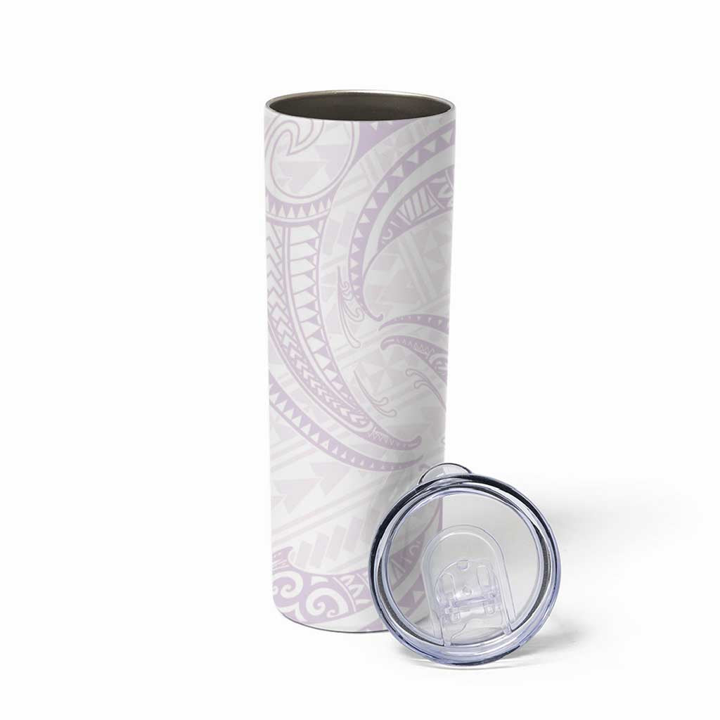 White Sunday Lotu Tamaiti Skinny Tumbler Polynesian Wave Pastel Mauve - Polynesian Pride