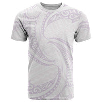 White Sunday Lotu Tamaiti T Shirt Polynesian Wave Pastel Mauve - Polynesian Pride