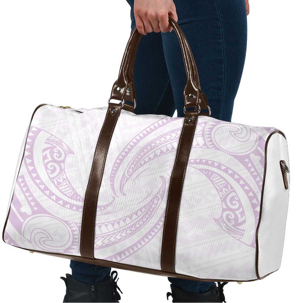 White Sunday Lotu Tamaiti Travel Bag Polynesian Wave Pastel Mauve - Polynesian Pride
