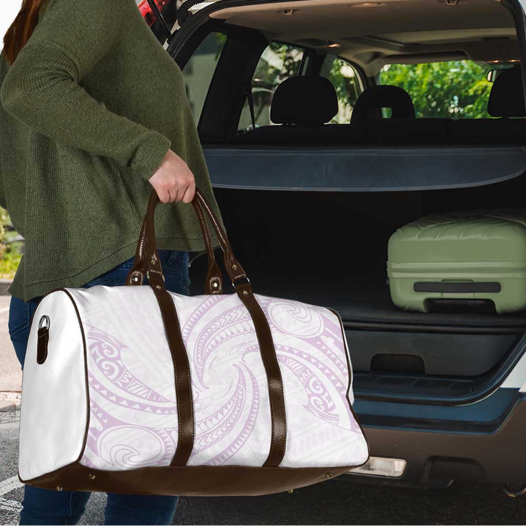 White Sunday Lotu Tamaiti Travel Bag Polynesian Wave Pastel Mauve - Polynesian Pride