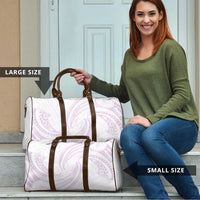 White Sunday Lotu Tamaiti Travel Bag Polynesian Wave Pastel Mauve - Polynesian Pride