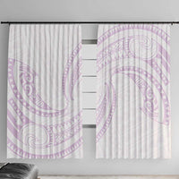 White Sunday Lotu Tamaiti Window Curtain Polynesian Wave Pastel Mauve - Polynesian Pride