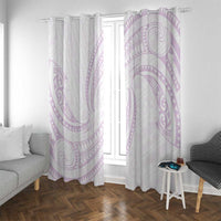 White Sunday Lotu Tamaiti Window Curtain Polynesian Wave Pastel Mauve - Polynesian Pride