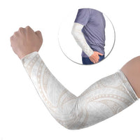 White Sunday Lotu Tamaiti Arm Sleeves Polynesian Wave Pastel Nude LT9 Set of 2 Nude - Polynesian Pride