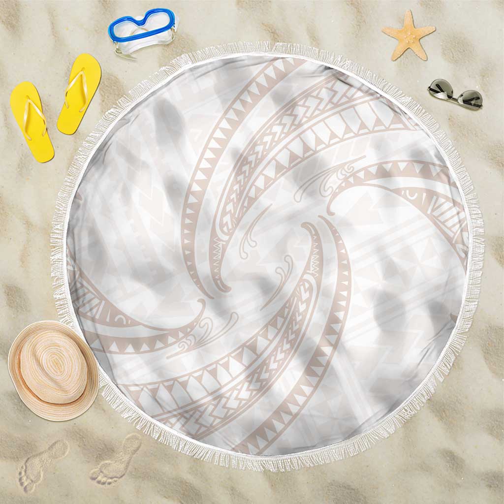 White Sunday Lotu Tamaiti Beach Blanket Polynesian Wave Pastel Nude LT9 One Size 150cm Nude - Polynesian Pride