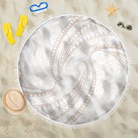 White Sunday Lotu Tamaiti Beach Blanket Polynesian Wave Pastel Nude LT9 One Size 150cm Nude - Polynesian Pride