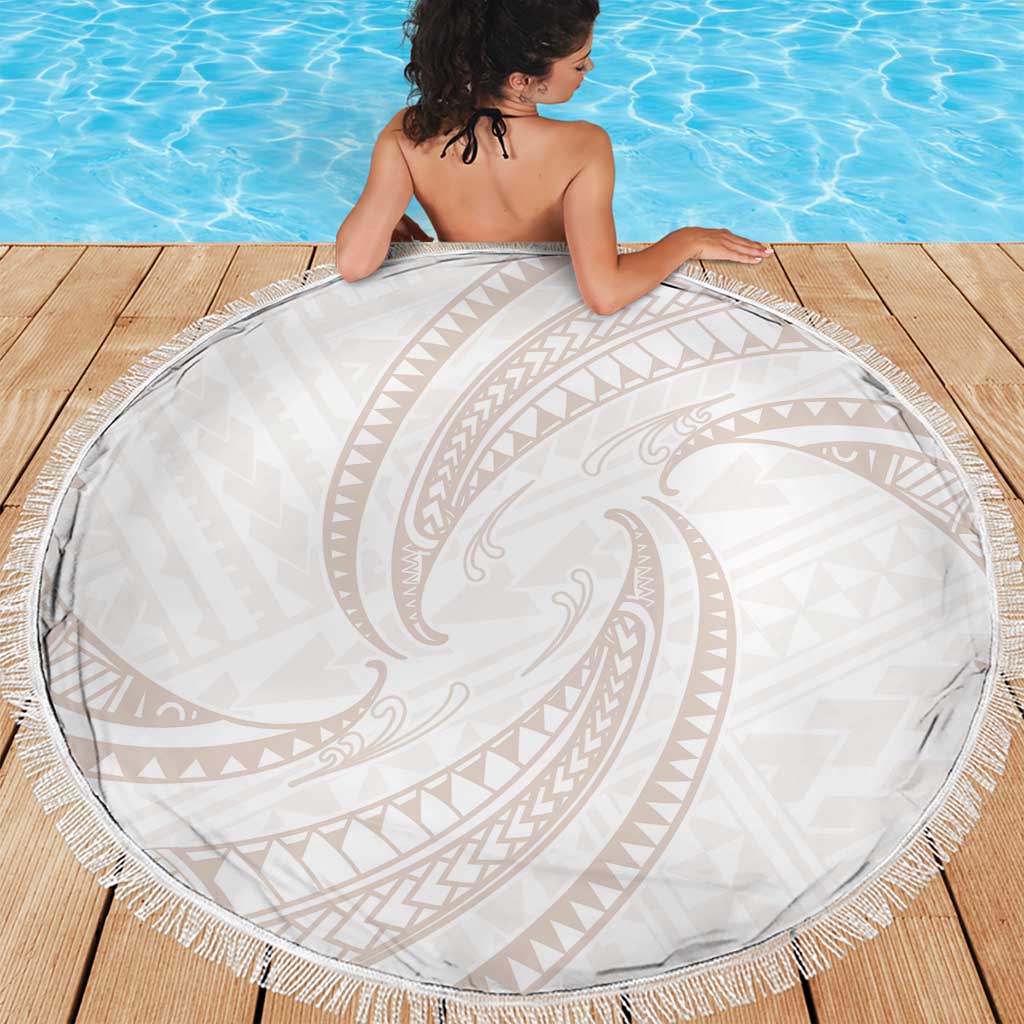 White Sunday Lotu Tamaiti Beach Blanket Polynesian Wave Pastel Nude LT9 - Polynesian Pride