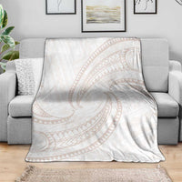 White Sunday Lotu Tamaiti Blanket Polynesian Wave Pastel Nude - Polynesian Pride
