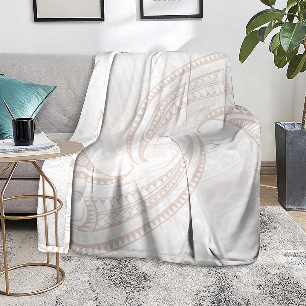 White Sunday Lotu Tamaiti Blanket Polynesian Wave Pastel Nude - Polynesian Pride