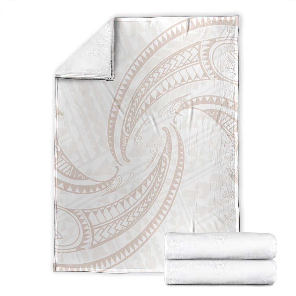 White Sunday Lotu Tamaiti Blanket Polynesian Wave Pastel Nude - Polynesian Pride