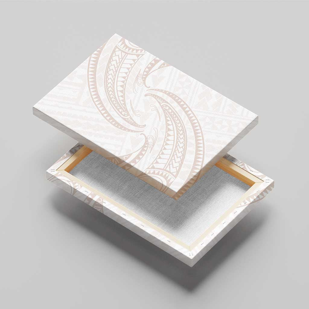 White Sunday Lotu Tamaiti Canvas Wall Art Polynesian Wave Pastel Nude LT9 - Polynesian Pride