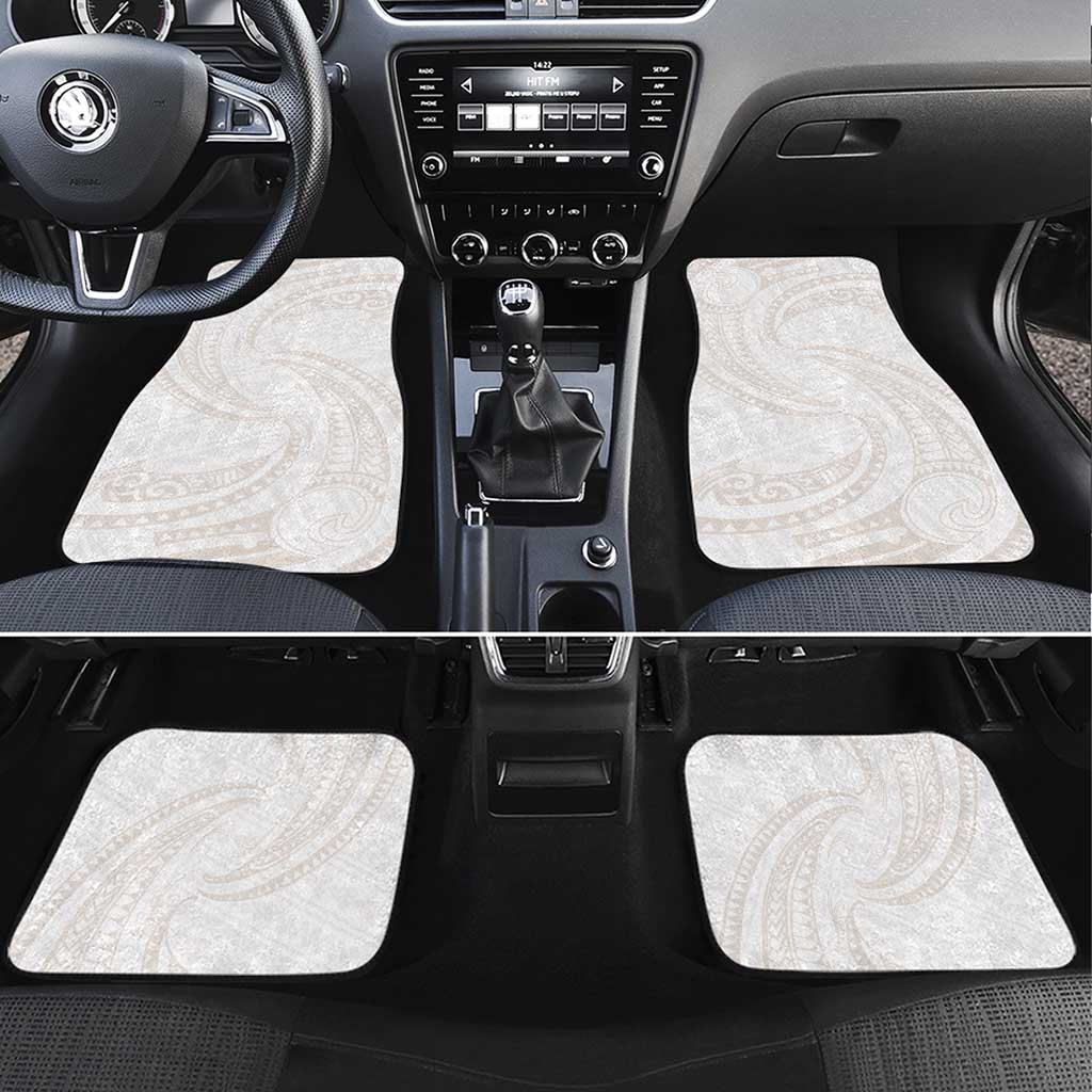 White Sunday Lotu Tamaiti Car Mats Polynesian Wave Pastel Nude LT9 Set 4pcs Nude - Polynesian Pride