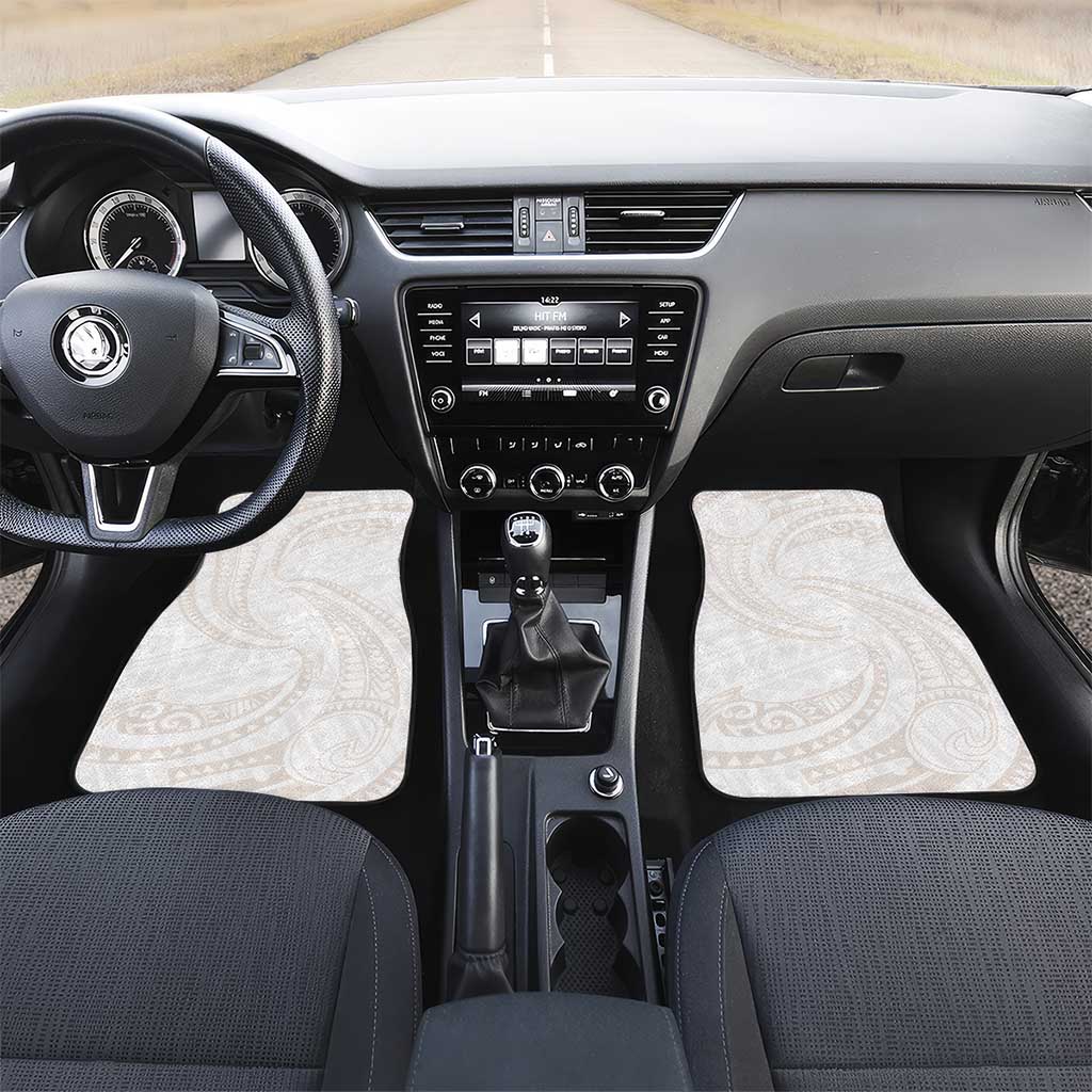 White Sunday Lotu Tamaiti Car Mats Polynesian Wave Pastel Nude LT9 Set 2pcs - Front Nude - Polynesian Pride