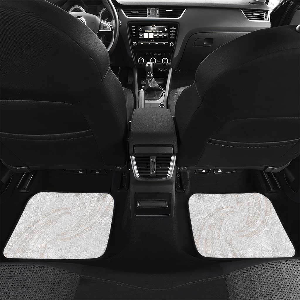 White Sunday Lotu Tamaiti Car Mats Polynesian Wave Pastel Nude LT9 Set 2pcs - Back Nude - Polynesian Pride