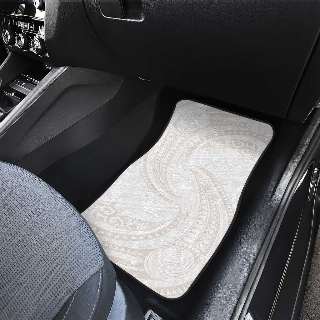 White Sunday Lotu Tamaiti Car Mats Polynesian Wave Pastel Nude LT9 - Polynesian Pride