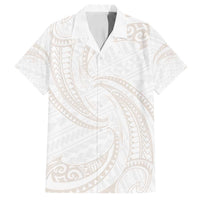 White Sunday Lotu Tamaiti Family Matching Tank Maxi Dress and Hawaiian Shirt Polynesian Wave Pastel Nude - Polynesian Pride