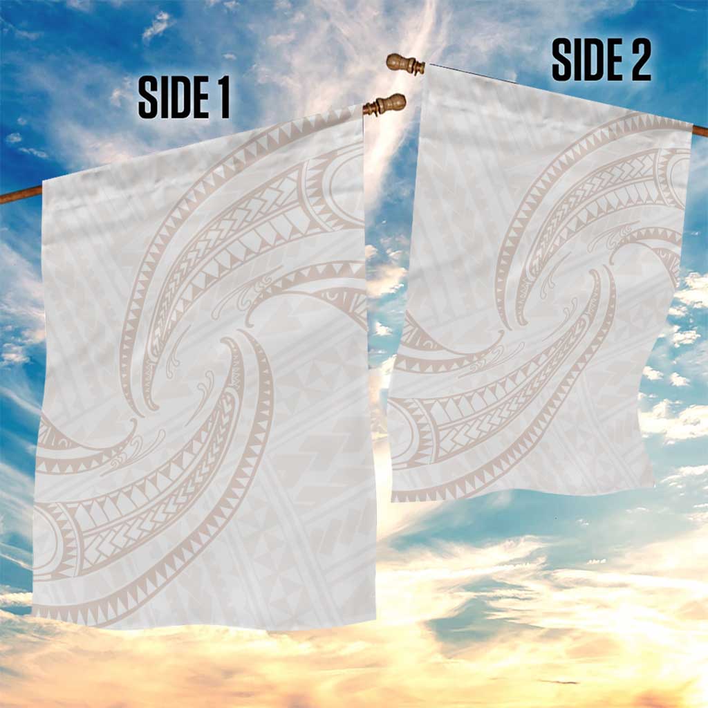 White Sunday Lotu Tamaiti Garden Flag Polynesian Wave Pastel Nude - Polynesian Pride